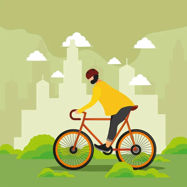 Garçon vélo d'équitation — Image vectorielle