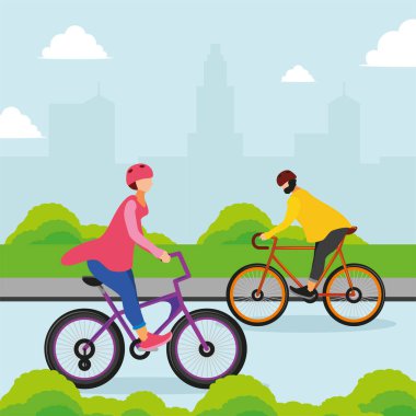 Bisiklet süren insanlar