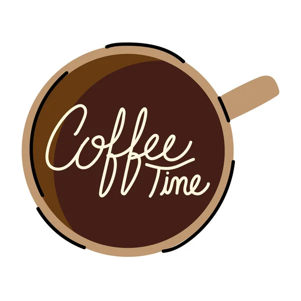 Lettering Hora do café — Vetor de Stock