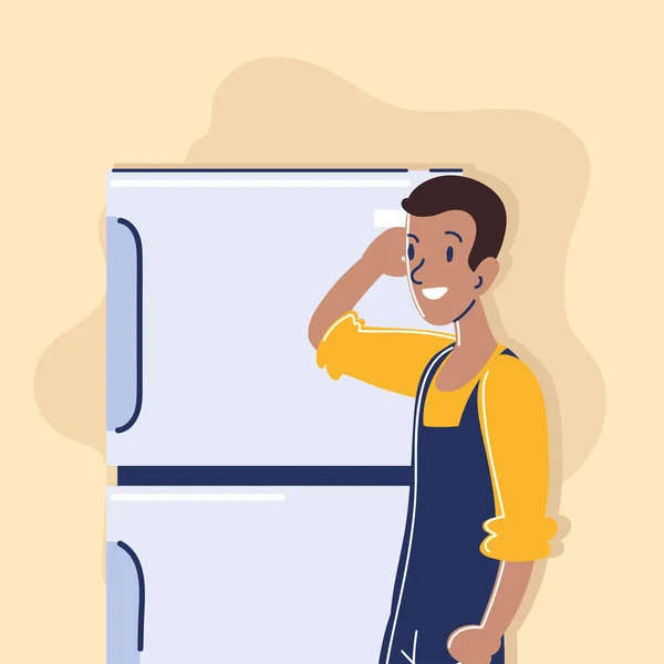 Reparaturwerkstatt und Kühlschrank — Stockvektor