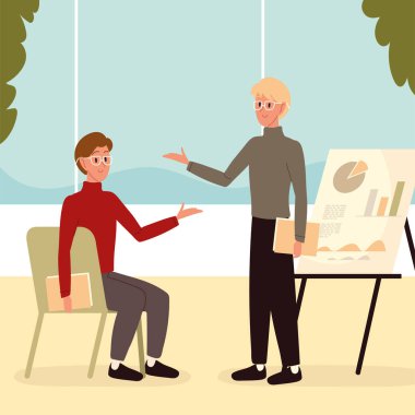 Adam koçluk yapıyor.