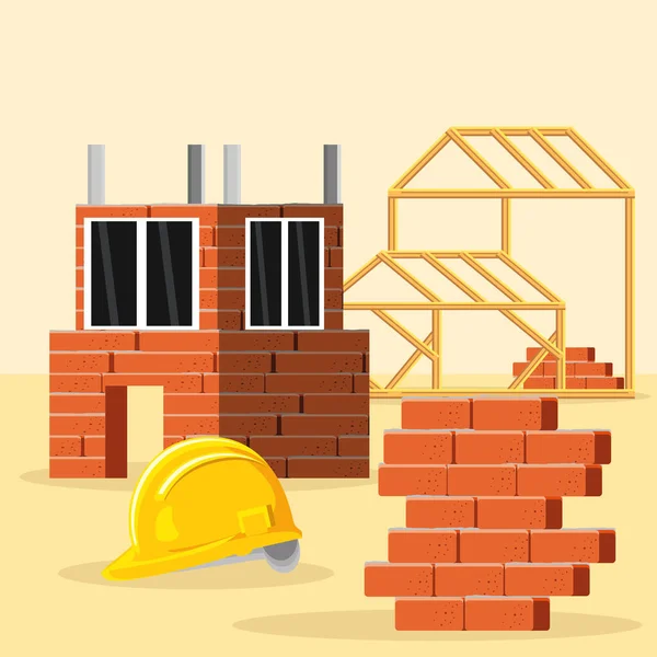 家の建設構造 — ストックベクタ