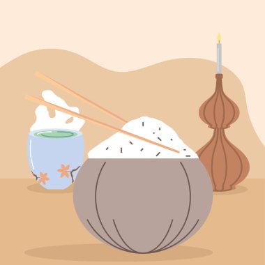 Kore pilavı ve çayı.