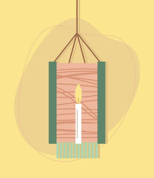 Lanterna e candela — Vettoriale Stock