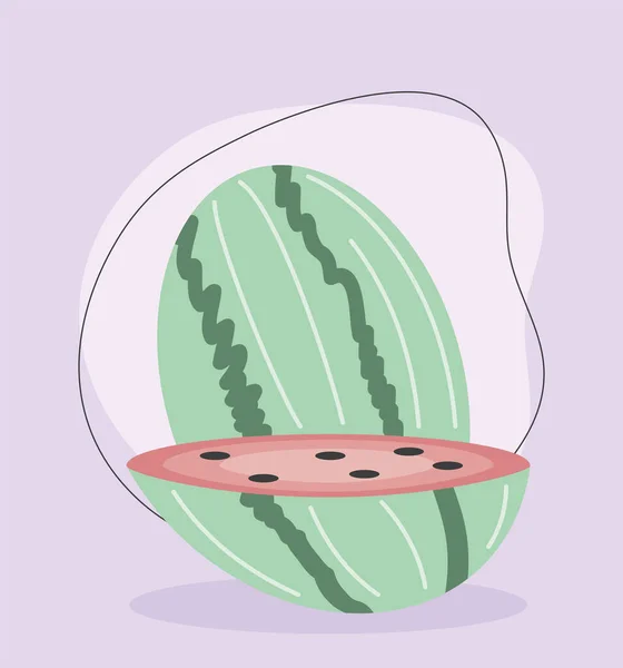 Dibujos animados de sandía fruta — Vector de stock