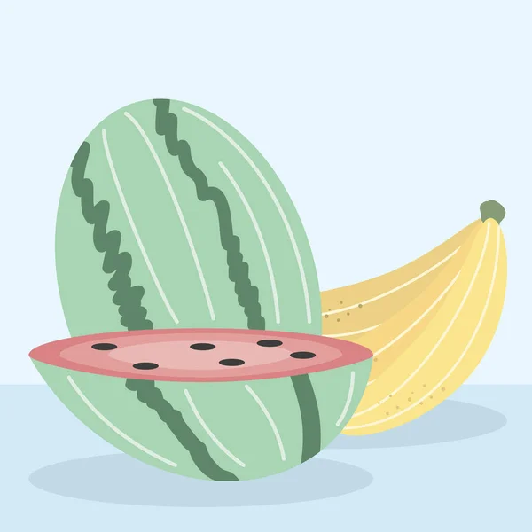 Dibujos animados frutas tropicales — Vector de stock
