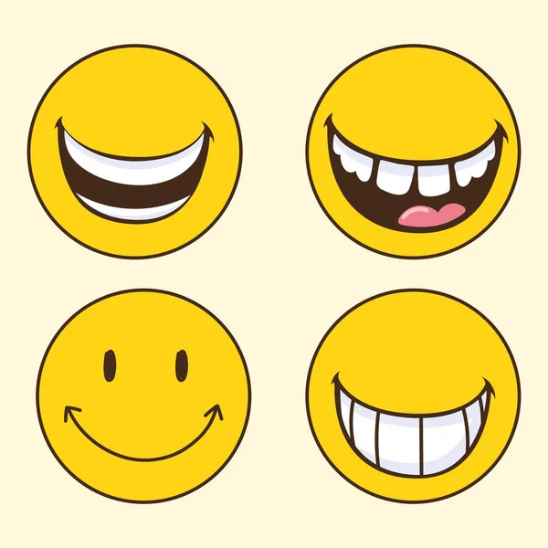 Emoticons sorrir feliz — Vetor de Stock