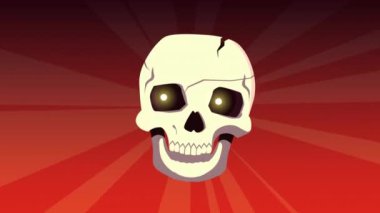 Kafatasıyla mutlu cadılar bayramı animasyonu