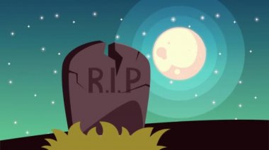 Mezarlık ile Cadılar Bayramı animasyonunuz kutlu olsun.