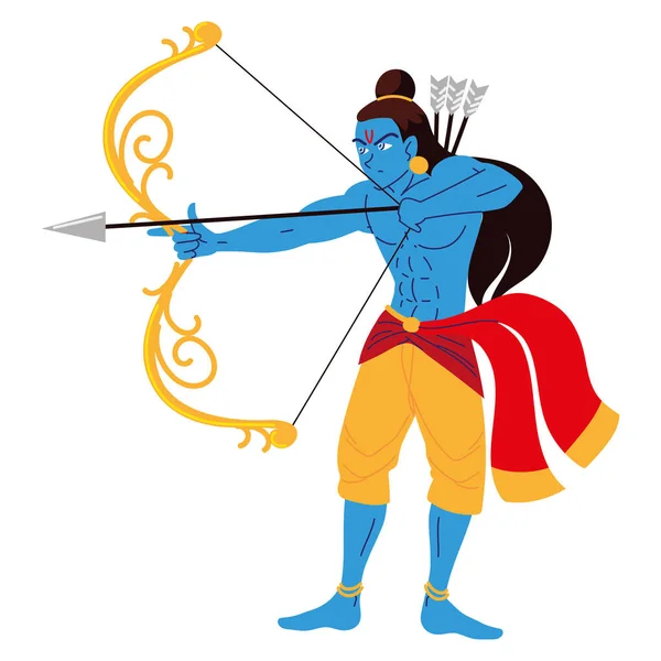 Hindu mythology lord rama — Stock Vector