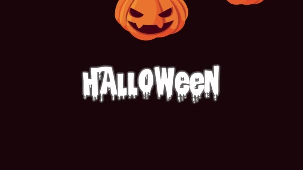 Happy halloween letterring com padrão de abóboras — Vídeo de Stock