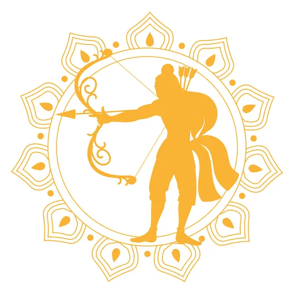 Lord Rama på Mandala — Stock vektor