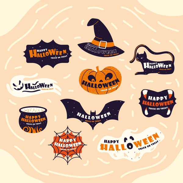 Halloween belettering citaten — Stockvector