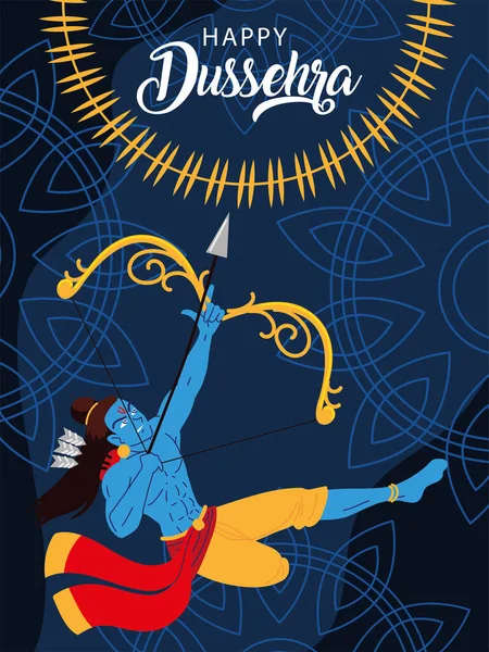 Feliz festival dussehra de la India — Vector de stock