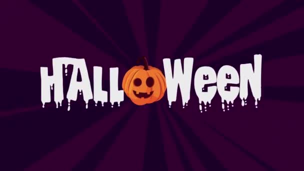 Felice Halloween letterring con zucca — Video Stock