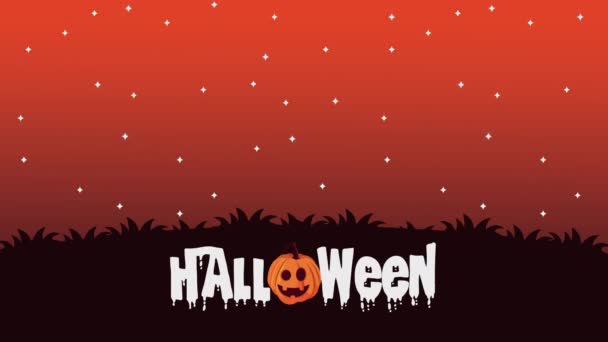 Felice Halloween letterring con fantasmi — Video Stock