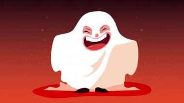 Hayalet kılığına girmiş şirin çocuk.