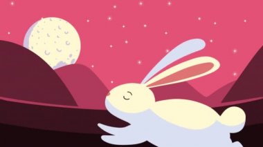 Dolunay karakteri olan sevimli bir tavşan.