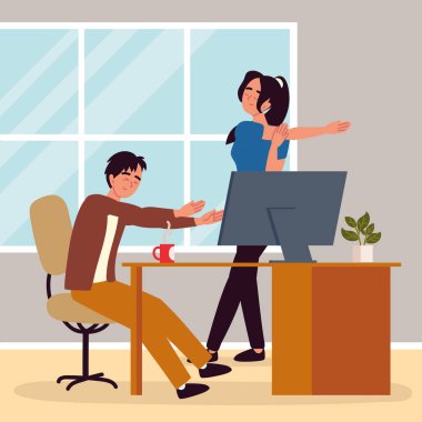 Meslektaşlar iş üzerinde geriniyor