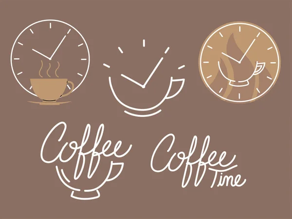 Café temps mis icônes — Image vectorielle