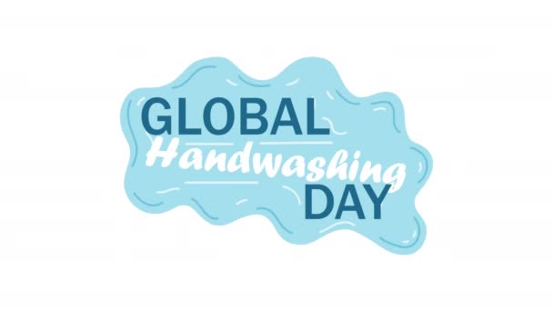 Global handwashing day lettering campaign — Stock Video