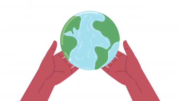 Mains levant monde planète terre écologie — Video