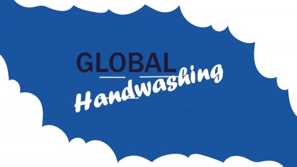 Global handwashing day lettering campaign — Stock Video