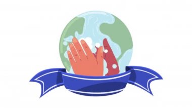 küresel el yıkama günü animasyonu