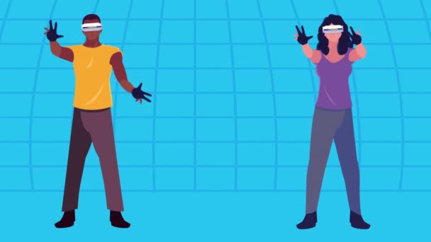 Réalité virtuelle animation technique avec les utilisateurs couple jouer — Video