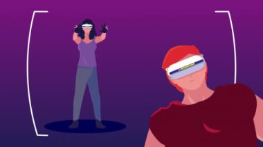 çift karakterleri kullanarak sanal gerçeklik teknolojisi animasyonu