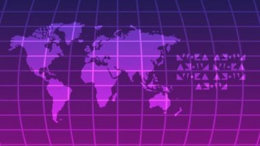 Dünya haritalarıyla sanal gerçeklik teknolojisi animasyonu
