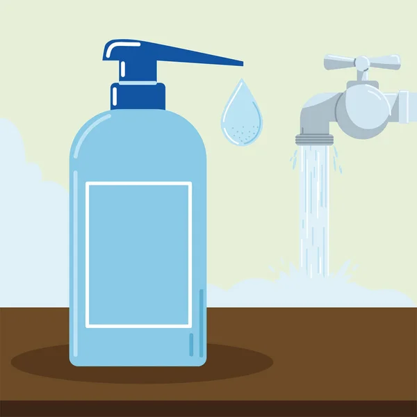 Bouteille de désinfectant et eau — Image vectorielle