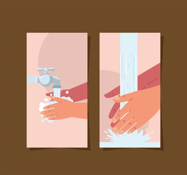 Hygiène de lavage des mains — Image vectorielle