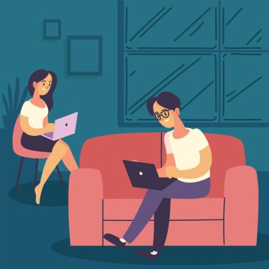 Erkek ve kadın serbest çalışanlar