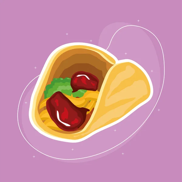 Fast food taco — Stockvector