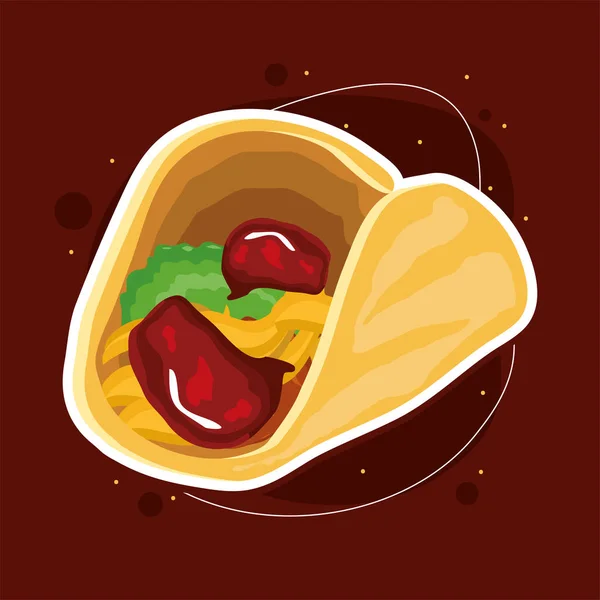 Taco mellanmål mat — Stock vektor