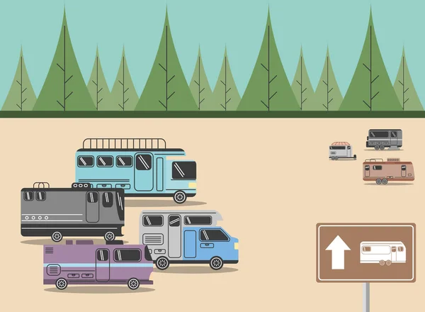 Campeurs de stationnement — Image vectorielle
