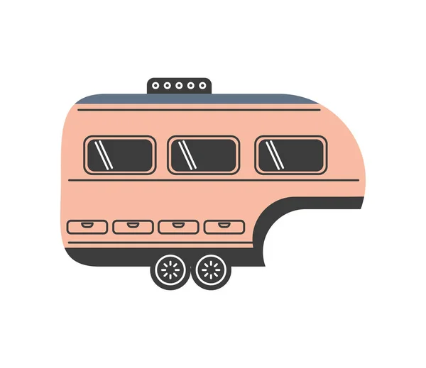 Remolque para caravana coche — Vector de stock