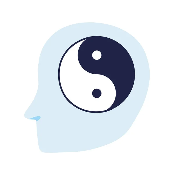 Yin yang dans la tête — Image vectorielle
