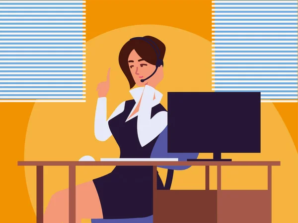 Office female worker assistant — Stock Vector