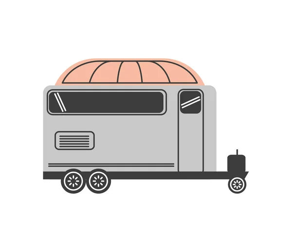 Caravana remolque con cúpula — Vector de stock