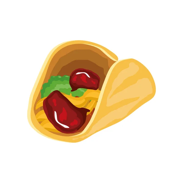 Taco con albóndigas — Vector de stock