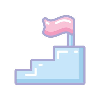 bayrak merdivenin üstünde