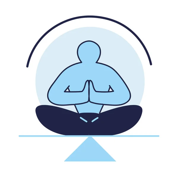 Homme en posture de méditation — Image vectorielle