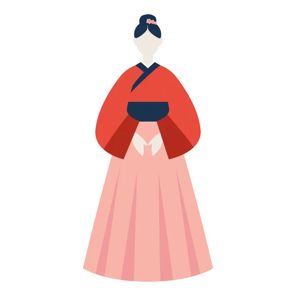 Coréenne femme à hanbok — Image vectorielle