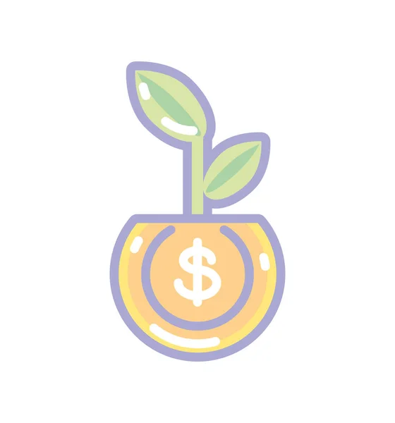 Growing money plant — Stock Vector