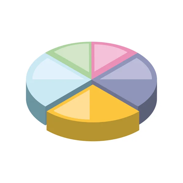 Isometrisches Kuchendiagramm — Stockvektor