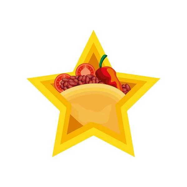 Taco csillag menü — Stock Vector