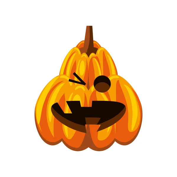 Halloween winked pumpkin — Stock Vector