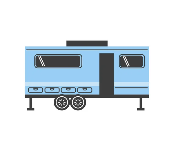 Remorque camping-car bleu — Image vectorielle